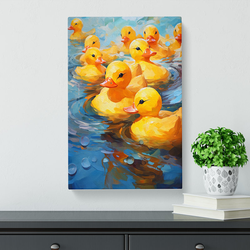Rubber Ducks Gestural - Wrapped Canvas, 76cm H x 50cm W x 3cm D