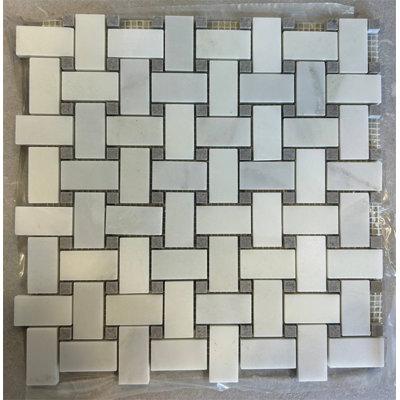 Statuary Basketweave Honed Marble Mosaic Tile
