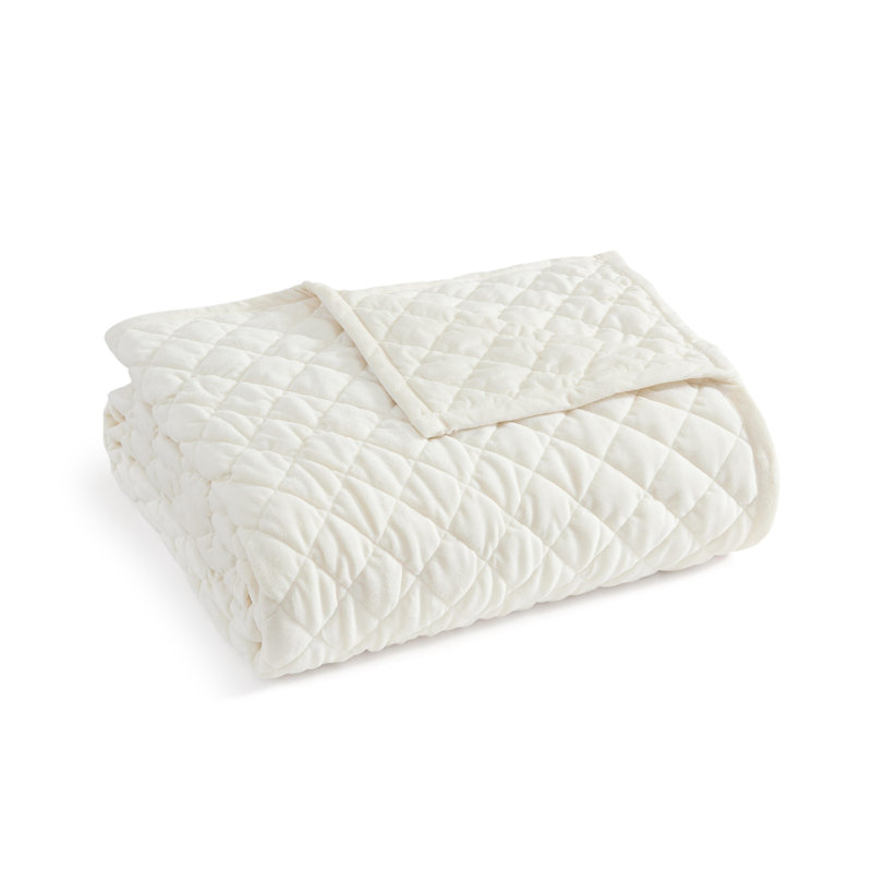 Martha Stewart Simone Solid Reversible Blanket, Queen, Light Beige