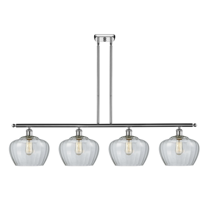 Caenada 4 - Light Kitchen Island Pendant, Polished Chrome, Plated Smoke, No Bulb Included