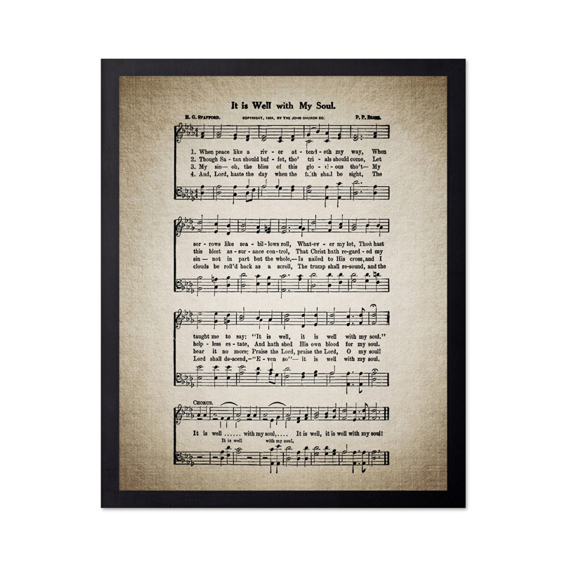 «It Is Well With My Soul», feuille d'hymne no 1, H 24 po x l 32 po, Affiche, Sans cadre