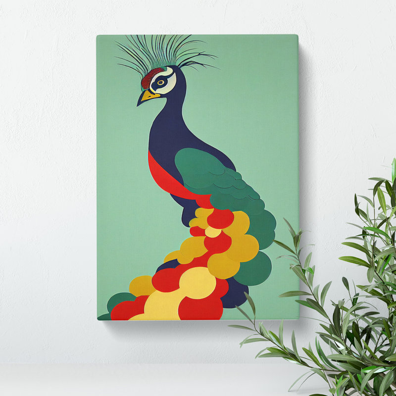 Peacock In Abstract No.7 - Wrapped Canvas, 50cm H x 35cm W x 3cm D