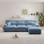 Canapé modulaire luxueux surdimensionné en forme de L avec sièges profonds et repose-pieds convertible, bleu clair-514381437
