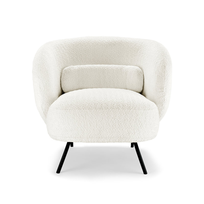 Jura 78Cm Wide Lounge Chair, Cream White Boucle