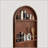 Arched Full Length Mirror with Storage Shelves and Rolling Wheels