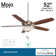 52" Mojo 5 - Blade LED Standard Ceiling Fan with Pull Chain and Light Kit Included