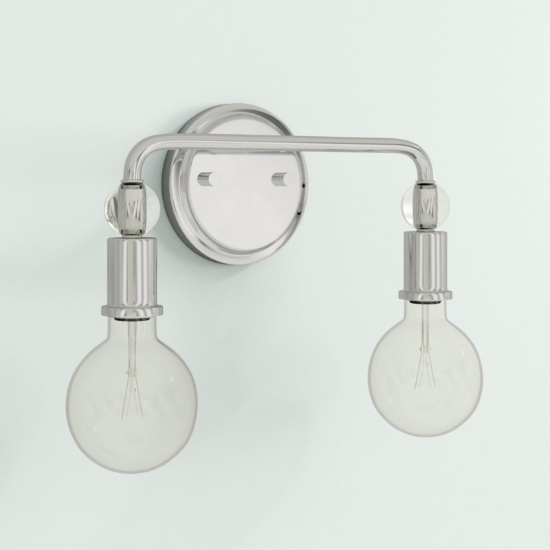 Éclairage pour salle de bain 2 lumières en nickel poli Irim