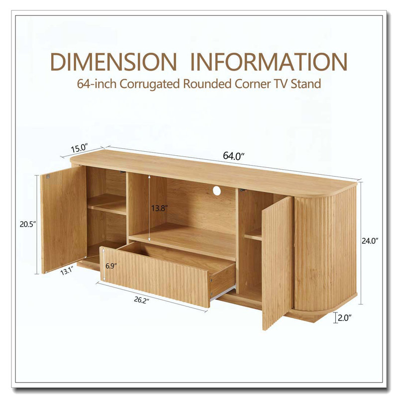 Armoire de rangement ondulée à rayures verticales en bois pour le salon / la chambre à coucher / le vestibule