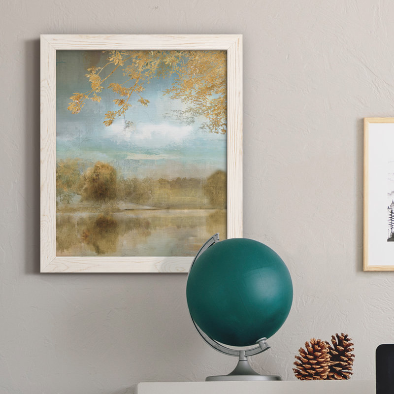 Golden Fall - Peinture sur toile encadrée, Cadre blanc, H 24 po x l 18 po x P 1,5 po