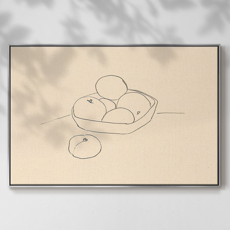 Fruit Line I, impression sur toile encadrée, H 27 po x l 41 po x P 2 po, Argent