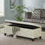 Banc de rangement/repose-pieds rembourré moderne Denali | Conception minimaliste avec rangement dissimulé et charnières à fermeture en douceur-32249974