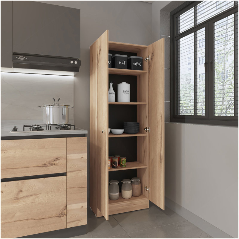 Rectangle 2-Door Storage Tall Cabinet Light Oak And Wenge, Wenge