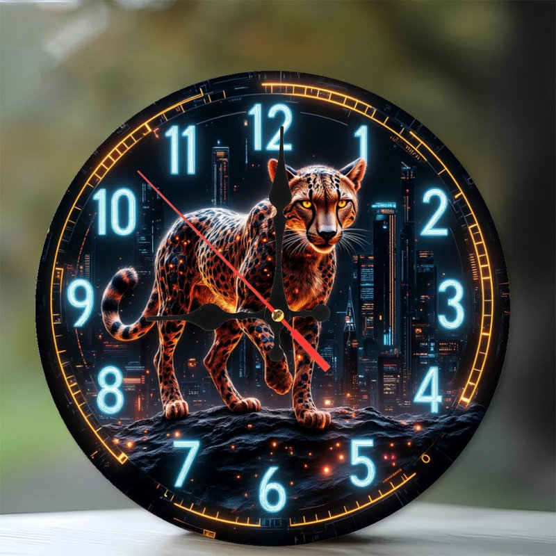 Décoration horloge léopard