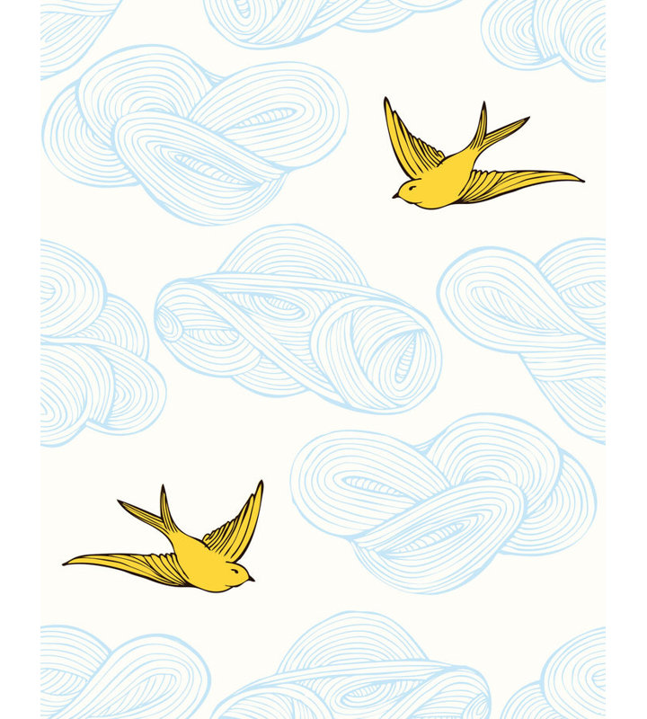 Daydream Wallpaper | Green / Peel and stick / P&S Roll - 27" x 18', Sunshine
