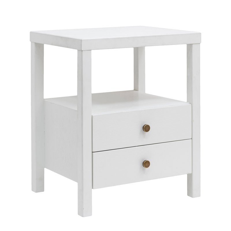 Table de chevet en bois Aderyn, Blanc