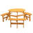 6-Person Circular Outdoor Wooden Picnic Table for Patio, Backyard, Garden, DIY w/ 3 Built-in Benches, 1720lb Capacity - Brown-524439662-513360698
