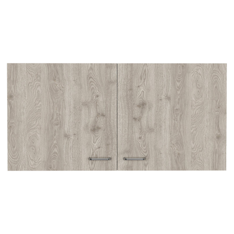 Armoire murale 2 portes 2 compartiments blanc et gris clair