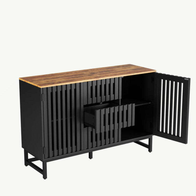 Commode horizontale en bois manufacturé à 3 tiroirs