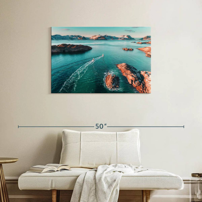 Ravi, paysage marin nordique, H 24 po x l 36 po