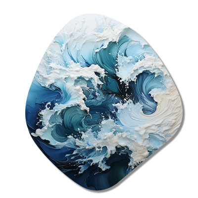 «Coastal Waves» Rythme côtier II - art mural asymétrique en forme de nébuleuse côtière