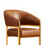 Tabouret de bar 26 po à hauteur de comptoir, base en cuir de polyuréthane doré-60977726-60977734