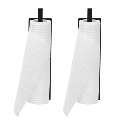 Ensemble de 2 porte-serviettes en papier magnétiques muraux noirs sans perceuse