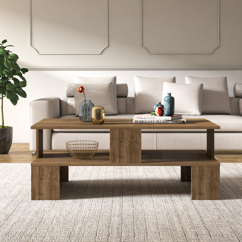 Merryvale 120cm W Rectangular Coffee Table, Walnut