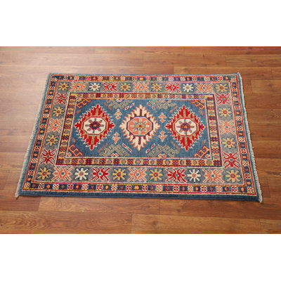 Wool Geometric Kazak Oriental Accent Rug 2x3