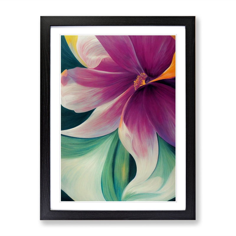 Borchard Iris Flower Dreams - Picture Frame Print, 64cm H x 46cm W x 2cm D, Black