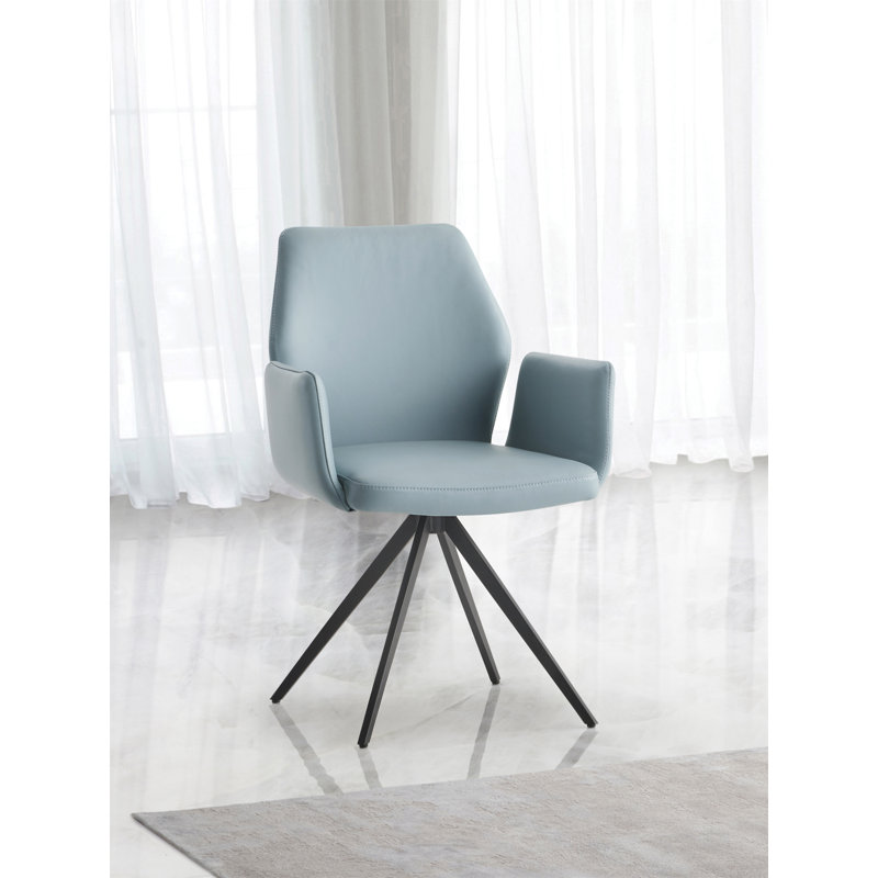 Chaise avec accoudoirs à finition bleue pâle et noire avec pivot SEGISMunda