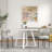 3-Piece Round Dining Set, Trestle Dining Table with 2 Boucle Chairs-1859901558