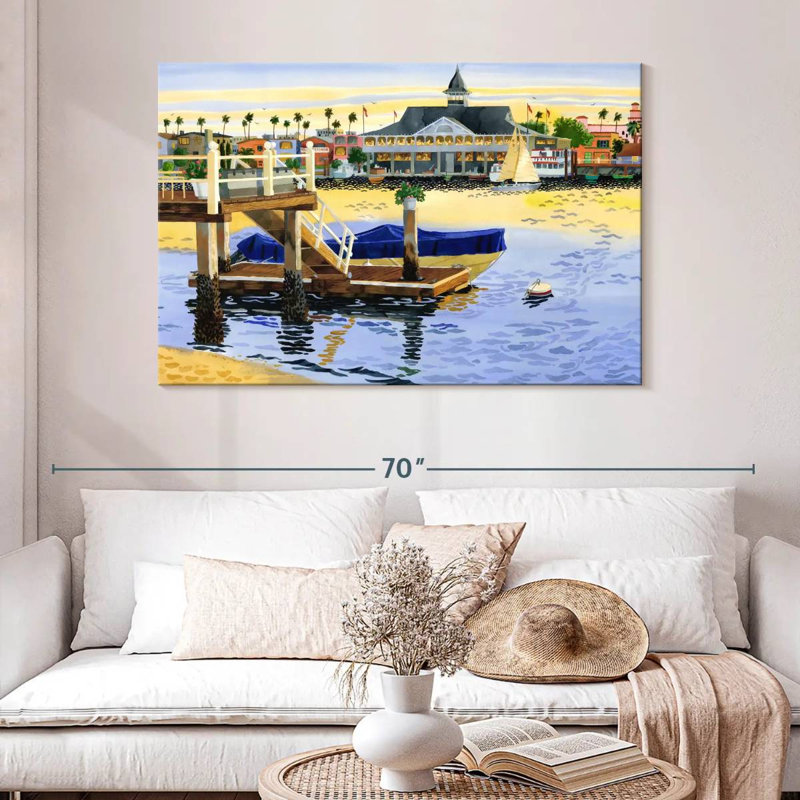Gillard Newport Harbor Sunset, H 32 po x l 48 po