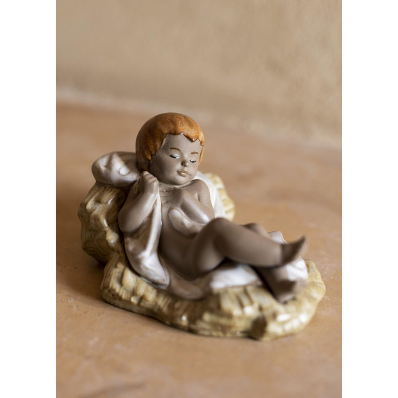 Baby Jesus Figurine, Gray/Yellow