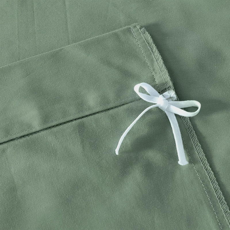 Cotton Twill Solid Duvet Cover, King Duvet Cover + 2 King Shams, Sage Green