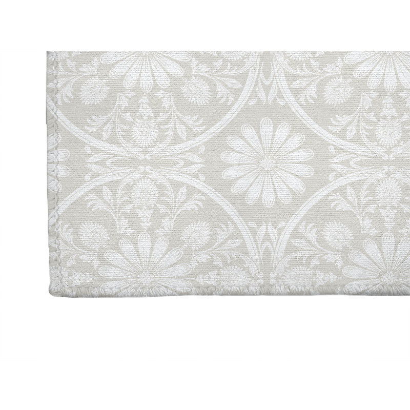 Tapis de blanchisserie antidérapant Daisy Tile, L 49 po x H 6 po, Ivoire floral