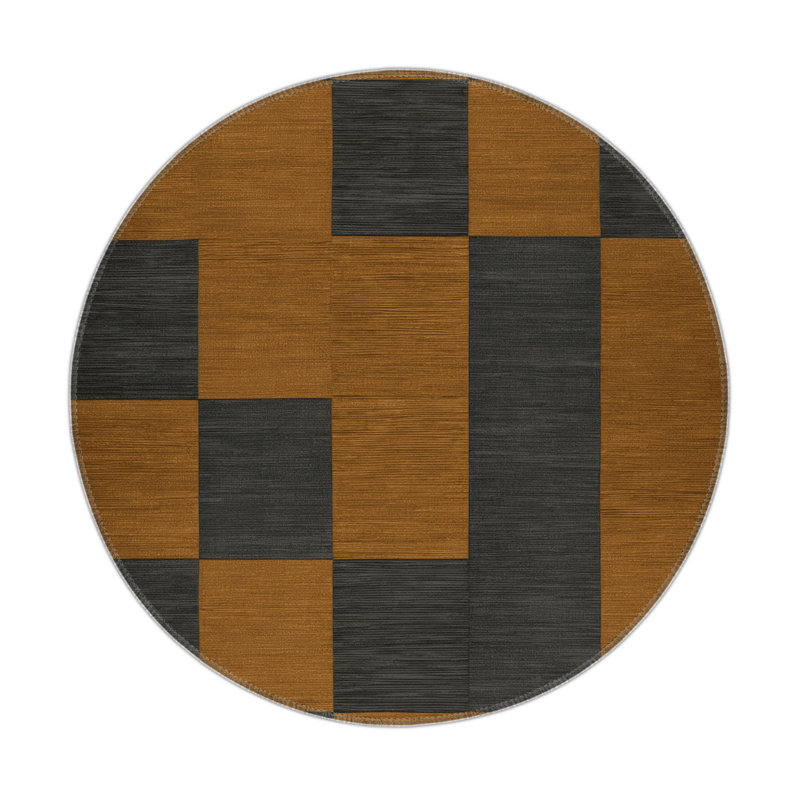 Tapis d'intérieur et d'extérieur à carreaux brun, Rectangle 5 pi x 7 pi
