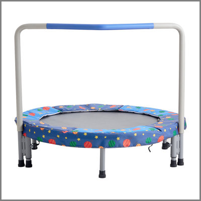 Trampoline pour enfants de 36 po, trampoline d'intérieur pour l'extérieur 3 pi, mini trampoline pliable avec poignée, trampoline rebondisseur pour tout-petits, cadeau d'anniversaire pour les enfants de 3 ans et plus, garçons filles pour le plaisir, bule