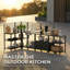 Ensemble modulaire de cuisine d'extérieur 5 pièces avec évier Armoire de rangement d'angle et stations de préparation mobiles-126304123-126304125