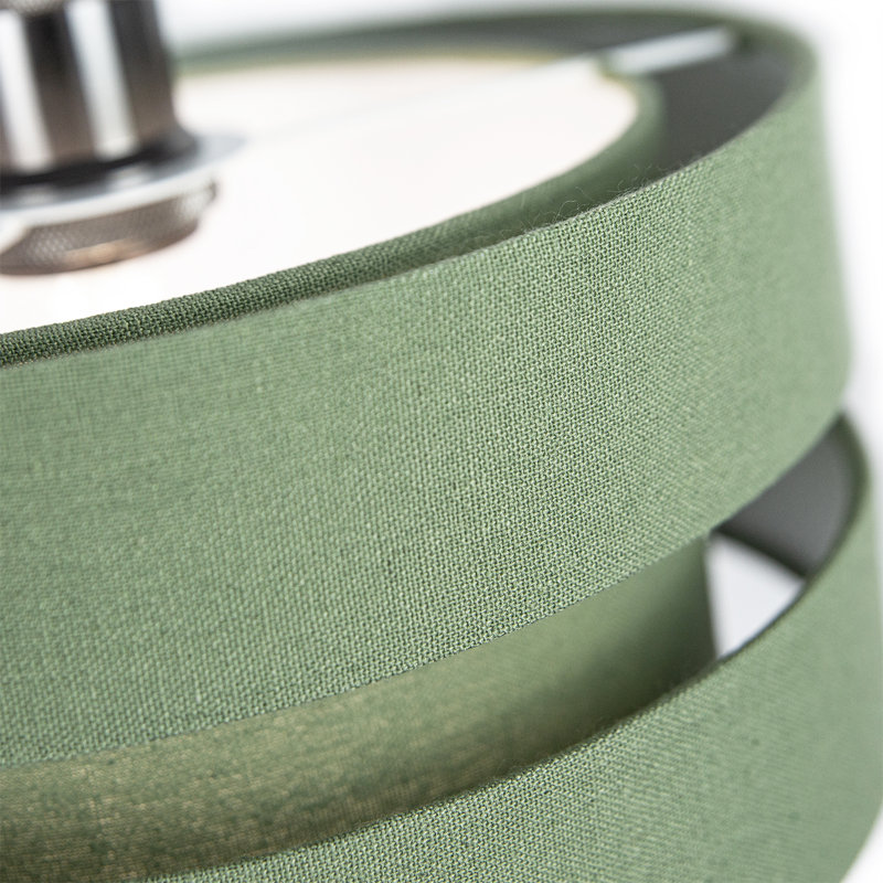 13cm H Linen Drum Pendant Shade ( Screw On ) in Green