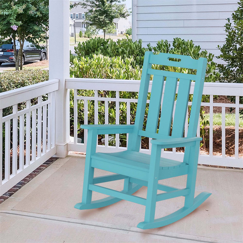 Chaise berçante Driden, chaise de salon, chaise de chambre de bébé, Bleu
