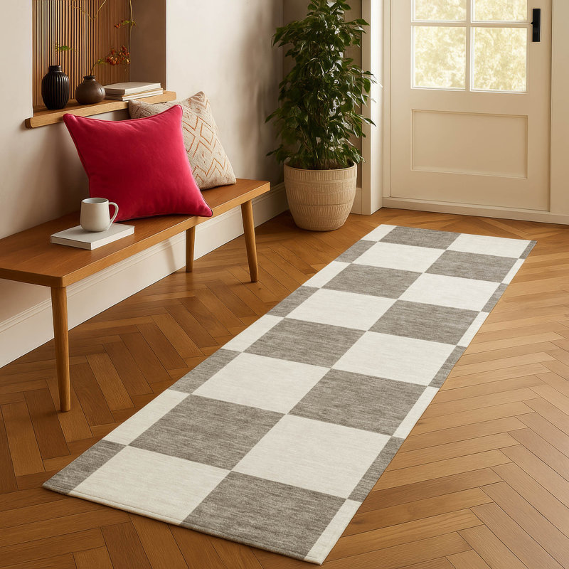 Machine Washable Indoor/Outdoor Braegger ACN2345 Geometric Rug, Runner 2'3" x 7'6"