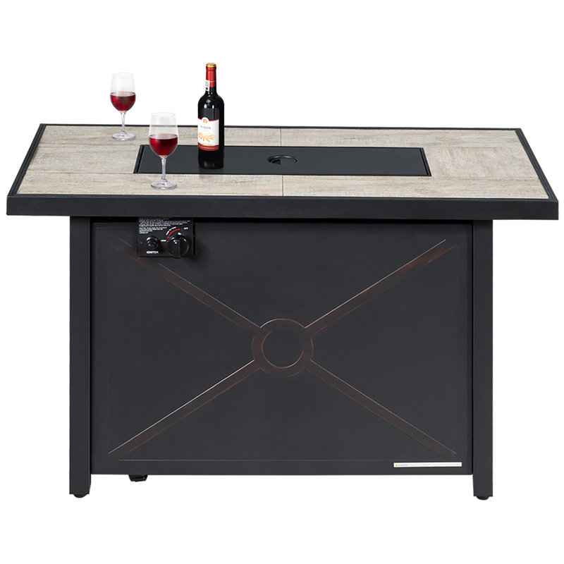Rectangle Steel Propane Fire Pit Table