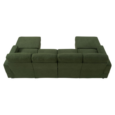 Modular Green Sectionals, 98.8 Inch Corduroy Modern Sofa For Home