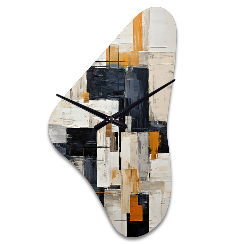 Ivory Illusions Abstract Shapes II - Horloge murale en forme abstraite, Grand