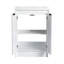 Meuble-lavabo autoportant de 48 po avec lavabo en résine, 2 compartiments de rangement, portes à fermeture douce, contreplaqué blanc brillant, cellules d'organisation, fermeture