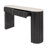 Como  Fluted Mango Wood Console Desk Table With Oval Marble Top