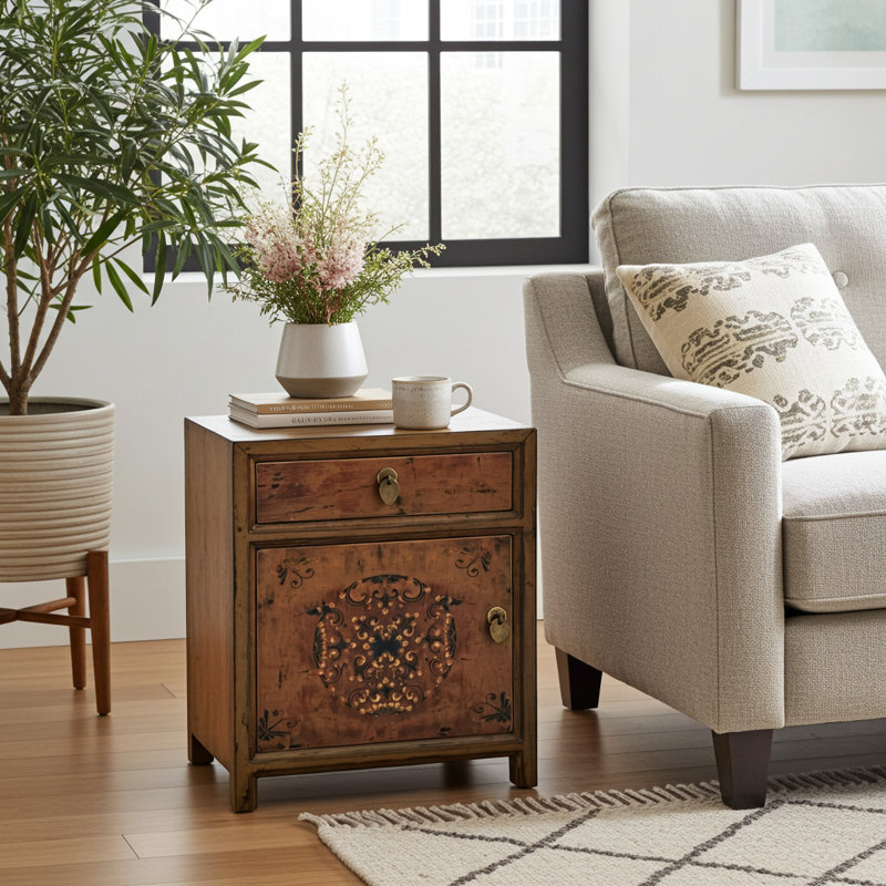 Agnete Solid Wood Bedside Table