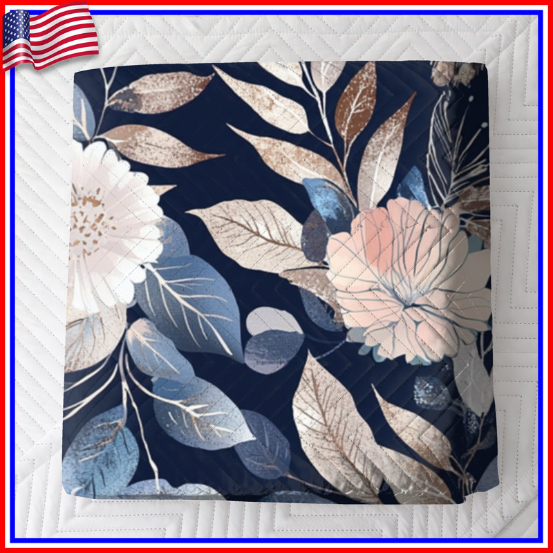 Couvre-lit matelassé Floral Botanical Illustration, Double