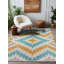 Tapis marocain coloré en coton et polyester à imprimé numérique Kopasz Collection-1404165203