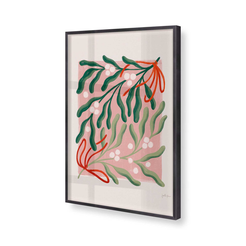 «Christmas Verdery I Rolled Print», Cadre en zinc patiné, H 21,25 po x l 17,25 po x P 1,25 po